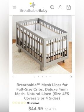 Natural Linen Breathable Baby Mesh Crib Liner